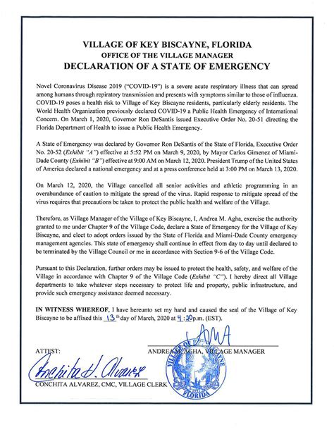 state of emergency declaration